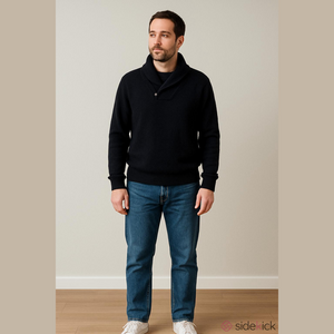 Vintage /Retro 90's Northern Reflections Navy Wool Blend Fishermancore Sweater
